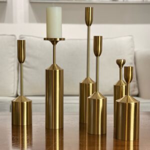 Set 6 candelabros dorados