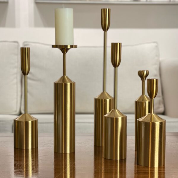 Set 6 candelabros dorados